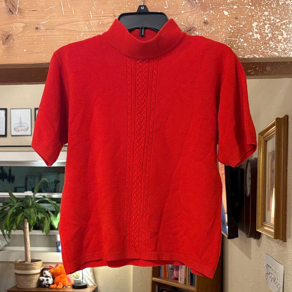 Norton McNaughton Red Cowl Neck Sweater